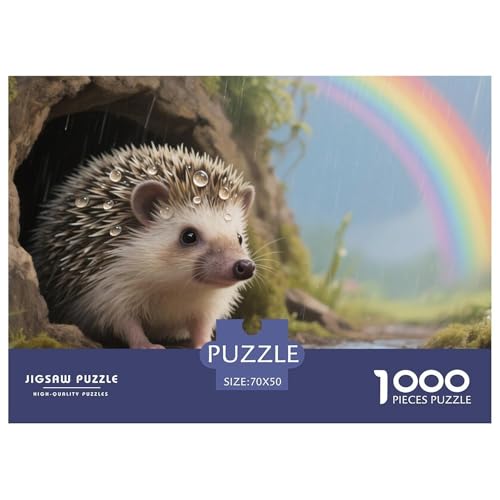 Hedgehog Puzzle 1000 Teile Schwer Puzzle Spielzeug Pädagogisches Spiel Impossible Herausforderung Spielzeug Für Erwachsene Und Kinder in Bewährter 70x50cm/1000pcs von CRKATXU