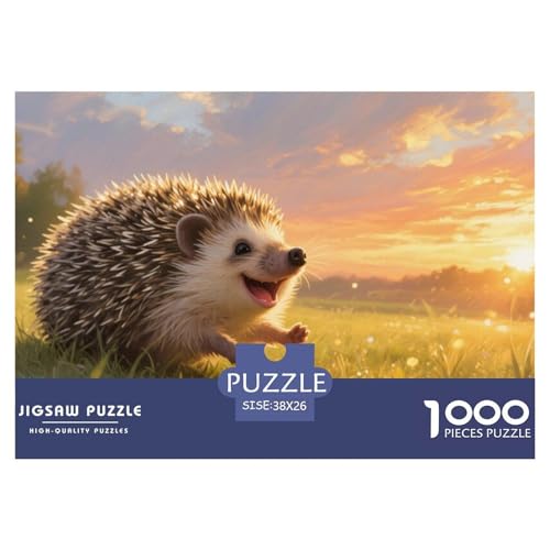 Hedgehog Puzzle 1000-teilige Schwer Puzzle Spielzeug Lernspiel Impossible Herausforderungsspielzeug Für Erwachsene Und Kinder Ab 12 Jahren 38x26cm/1000pcs von CRKATXU