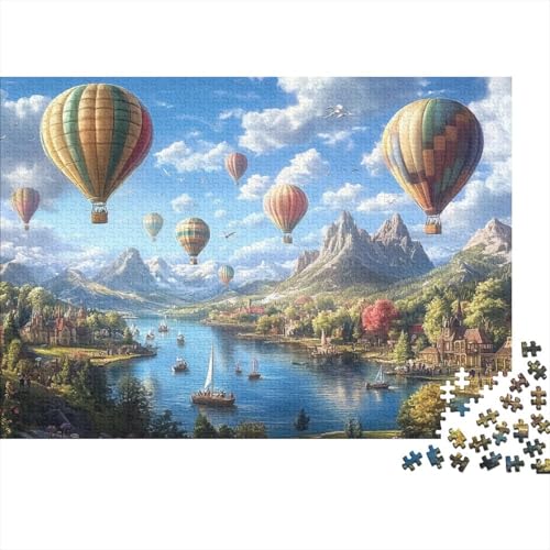Heißluftballon Puzzle 1000 Teile Schwer Puzzle Spielzeug Pädagogisches Spiel Impossible Herausforderungsspielzeug Für Erwachsene Und Kinder Ab 12 Jahren 1000pcs (75x50cm) von CRKATXU
