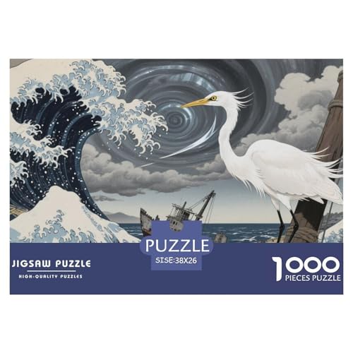 Heron Puzzle 1000 Teile Schwer Puzzle Spielzeug Lernspiel Impossible Herausforderung Spielzeug Für Erwachsene Und Kinder in Bewährter 38x26cm/1000pcs von CRKATXU