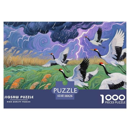 Heron Puzzles 1000 Teile Schwer Puzzle Spielzeug Lernspiel Impossible Herausforderung Spielzeug Für Erwachsene Und Kinder in Bewährter 38x26cm/1000pcs von CRKATXU