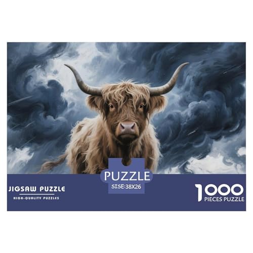 Highland Katzetle Puzzles 1000 Teile Schwer Puzzle Spielzeug Lernspiel Impossible Herausforderung Spielzeug Für Erwachsene Kinder 38x26cm/1000pcs von CRKATXU
