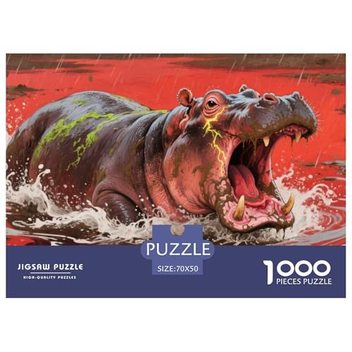 Hippo Puzzles 1000 Teile Schwer Puzzle Spielzeug Pädagogisches Spiel Impossible Herausforderungsspielzeug Für Erwachsene Kinder 70x50cm/1000pcs Hippo Puzzles 1000 Teile Schwer Puzzle Spielzeug Pädagogisches Spiel Impossible Herausforderungsspielzeug Für Erwachsene Kinder 70x50cm/1000pcs von CRKATXU