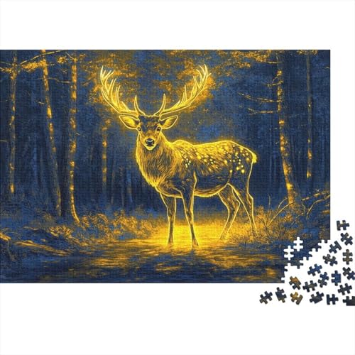 Hirsch Puzzles 1000 Teile Schwer Puzzle Spielzeug Lernspiel Impossible Herausforderungsspielzeug Für Erwachsene Und Kinder Ab 12 Jahren 1000pcs (75x50cm) von CRKATXU