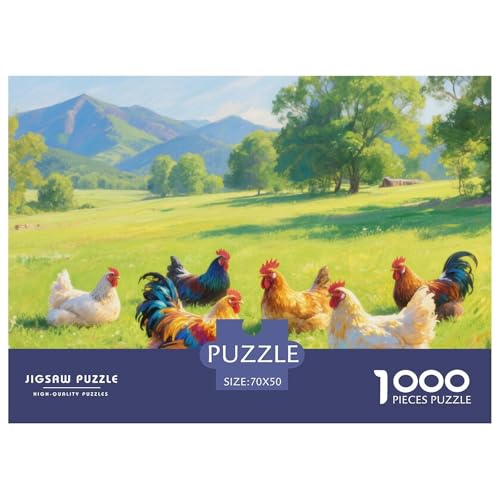 Hühnchen Puzzle 1000-teilige Schwer Puzzle Spielzeug Lernspiel Impossible Herausforderung Spielzeug Für Erwachsene Und Kinder Ab 14 Jahren 70x50cm/1000pcs von CRKATXU