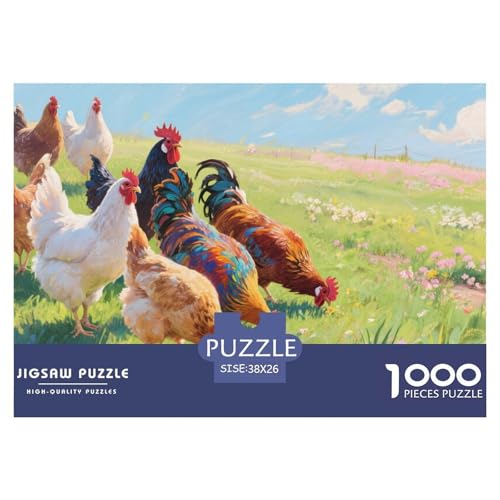 Hühnchen Puzzle 1000-teilige Schwer Puzzle Spielzeug Pädagogisches Spiel Impossible Herausforderung Spielzeug Für Erwachsene Und Kinder in Bewährter 38x26cm/1000pcs von CRKATXU