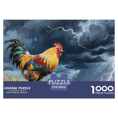 Hühnchen Puzzle 1000-teilige Schwer Puzzle Spielzeug Pädagogisches Spiel Impossible Herausforderungsspielzeug Für Erwachsene Und Kinder Ab 12 Jahren 38x26cm/1000pcs von CRKATXU