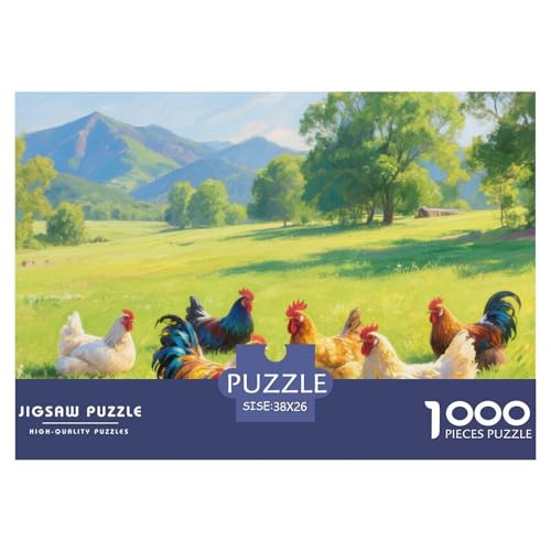 Hühnchen Puzzles 1000 Teile Schwer Puzzle Spielzeug Lernspiel Impossible Herausforderung Spielzeug Für Erwachsene Und Kinder in Bewährter 38x26cm/1000pcs von CRKATXU