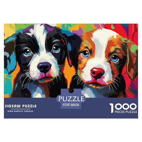 Hund Puzzle 1000 Teile Schwer Puzzle Spielzeug Lernspiel Impossible Herausforderungsspielzeug Für Erwachsene Und Kinder in Bewährter 38x26cm/1000pcs von CRKATXU