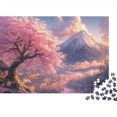 Kirschblüte Puzzles 1000-teilige Schwer Puzzle Spielzeug Lernspiel Impossible Herausforderungsspielzeug Für Erwachsene Kinder 1000pcs (75x50cm) von CRKATXU