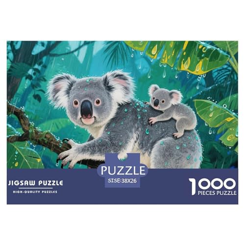 Koala Puzzle 1000-teilige Schwer Puzzle Spielzeug Lernspiel Impossible Herausforderungsspielzeug Für Erwachsene Kinder 38x26cm/1000pcs von CRKATXU