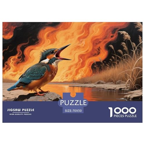 Königfischer Puzzle 1000 Teile Schwer Puzzle Spielzeug Lernspiel Impossible Herausforderung Spielzeug Für Erwachsene Kinder 70x50cm/1000pcs von CRKATXU