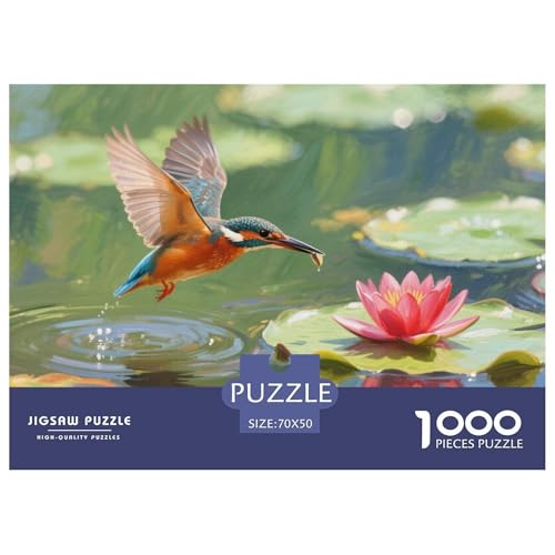 Königfischer Puzzle 1000-teilige Schwer Puzzle Spielzeug Lernspiel Impossible Herausforderung Spielzeug Für Erwachsene Kinder 70x50cm/1000pcs von CRKATXU