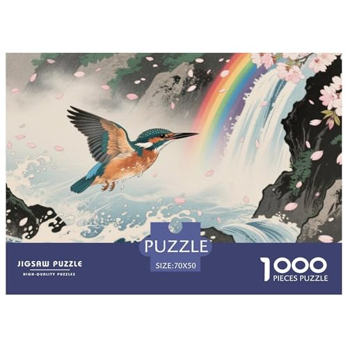 Königfischer Puzzle 1000-teilige Schwer Puzzle Spielzeug Lernspiel Impossible Herausforderung Spielzeug Für Erwachsene Und Kinder in Bewährter 70x50cm/1000pcs von CRKATXU