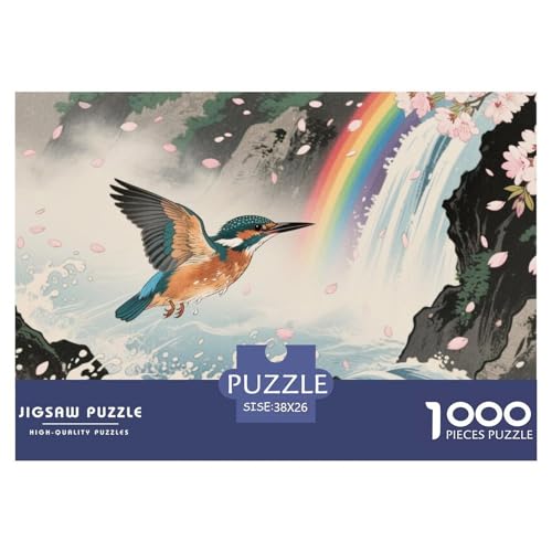 Königfischer Puzzle 1000-teilige Schwer Puzzle Spielzeug Lernspiel Impossible Herausforderungsspielzeug Für Erwachsene Und Kinder in Bewährter 38x26cm/1000pcs von CRKATXU