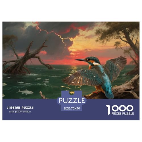 Königfischer Puzzles 1000-teilige Schwer Puzzle Spielzeug Lernspiel Impossible Herausforderungsspielzeug Für Erwachsene Kinder 70x50cm/1000pcs von CRKATXU