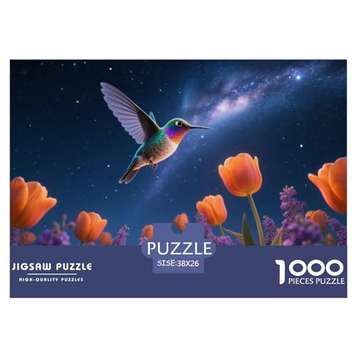 Kolibri Puzzle 1000-teilige Schwer Puzzle Spielzeug Pädagogisches Spiel Impossible Herausforderungsspielzeug Für Erwachsene Und Kinder Ab 12 Jahren 38x26cm/1000pcs von CRKATXU