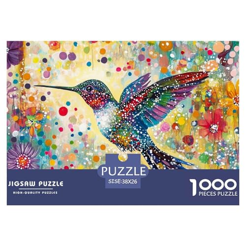 Kolibri Puzzles 1000 Teile Schwer Puzzle Spielzeug Pädagogisches Spiel Impossible Herausforderungsspielzeug Für Erwachsene Und Kinder Ab 14 Jahren 38x26cm/1000pcs von CRKATXU