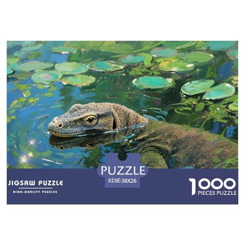 Komodo Drachen Puzzle 1000 Teile Schwer Puzzle Spielzeug Lernspiel Impossible Herausforderung Spielzeug Für Erwachsene Kinder 38x26cm/1000pcs von CRKATXU