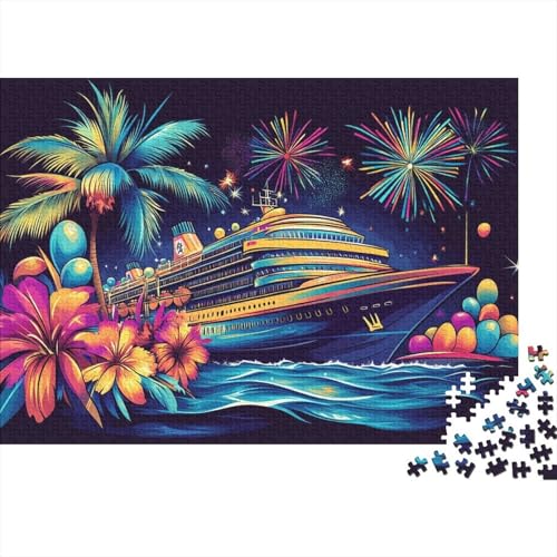 Kreuzfahrtschiff Puzzles 1000 Teile Schwer Puzzle Spielzeug Lernspiel Impossible Herausforderung Spielzeug Für Erwachsene Und Kinder Ab 12 Jahren 1000pcs (75x50cm) von CRKATXU
