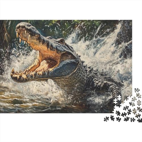 Krokodil Puzzle 1000 Teile Schwer Puzzle Spielzeug Lernspiel Impossible Herausforderungsspielzeug Für Erwachsene Und Kinder Ab 14 Jahren 1000pcs (75x50cm) von CRKATXU