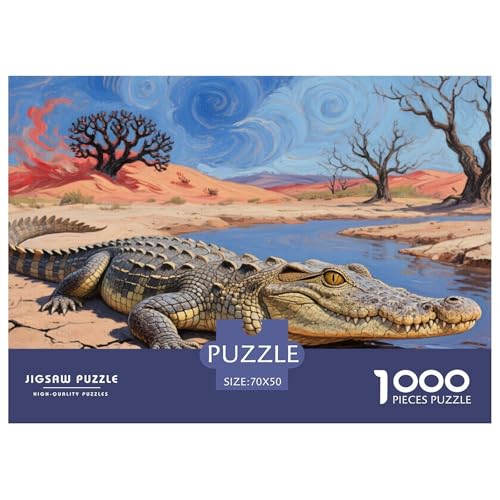 Krokodil Puzzle 1000-teilige Schwer Puzzle Spielzeug Lernspiel Impossible Herausforderung Spielzeug Für Erwachsene Kinder 70x50cm/1000pcs von CRKATXU
