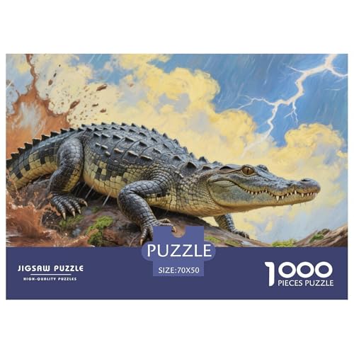 Krokodil Puzzles 1000 Teile Schwer Puzzle Spielzeug Lernspiel Impossible Herausforderung Spielzeug Für Erwachsene Kinder 70x50cm/1000pcs von CRKATXU