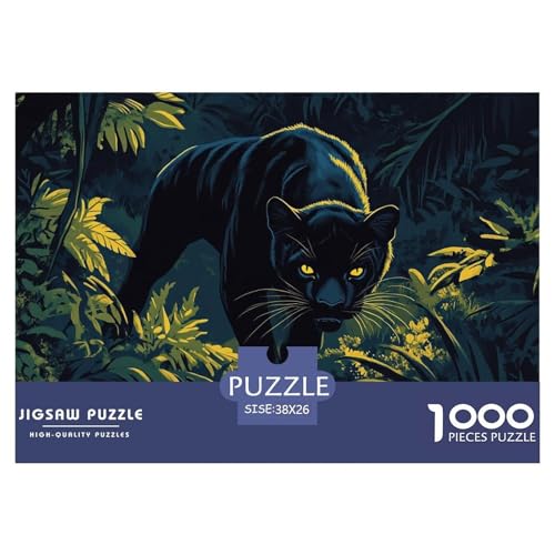 Leopard Puzzle 1000 Teile Schwer Puzzle Spielzeug Lernspiel Impossible Herausforderung Spielzeug Für Erwachsene Und Kinder in Bewährter 38x26cm/1000pcs von CRKATXU