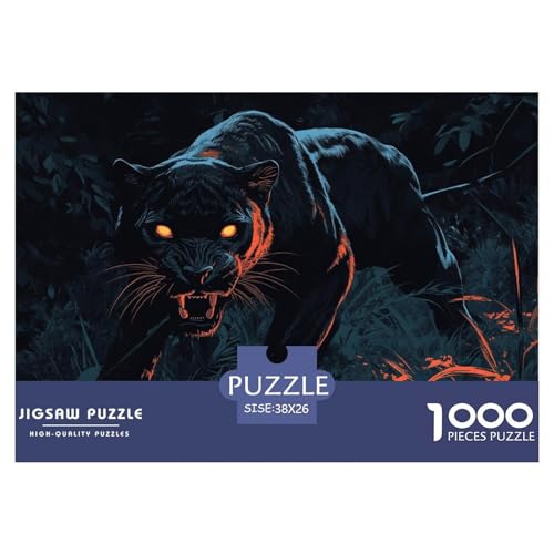 Leopard Puzzle 1000 Teile Schwer Puzzle Spielzeug Lernspiel Impossible Herausforderungsspielzeug Für Erwachsene Und Kinder in Bewährter 38x26cm/1000pcs von CRKATXU