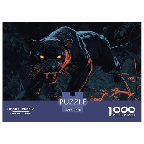 Leopard Puzzle 1000 Teile Schwer Puzzle Spielzeug Pädagogisches Spiel Impossible Herausforderung Spielzeug Für Erwachsene Und Kinder Ab 12 Jahren 70x50cm/1000pcs von CRKATXU