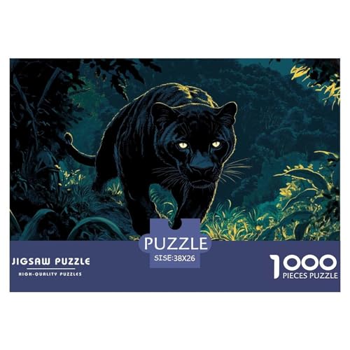 Leopard Puzzle 1000-teilige Schwer Puzzle Spielzeug Lernspiel Impossible Herausforderung Spielzeug Für Erwachsene Und Kinder Ab 14 Jahren 38x26cm/1000pcs von CRKATXU