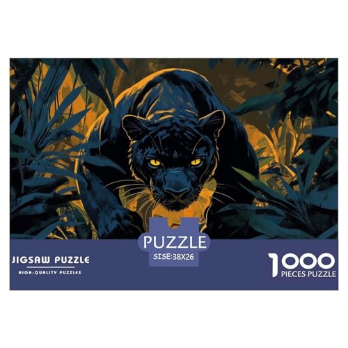 Leopard Puzzle 1000-teilige Schwer Puzzle Spielzeug Pädagogisches Spiel Impossible Herausforderung Spielzeug Für Erwachsene Und Kinder in Bewährter 38x26cm/1000pcs von CRKATXU