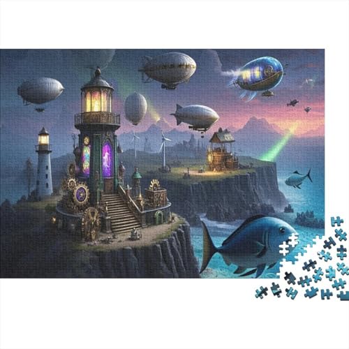Leuchtturm 1000 Teile Puzzle Für Erwachsene Und Kinder Ab 14 Jahren Tech Dreamy Dawn Breaking with New Life Jigsaw Puzzle B von CRKATXU