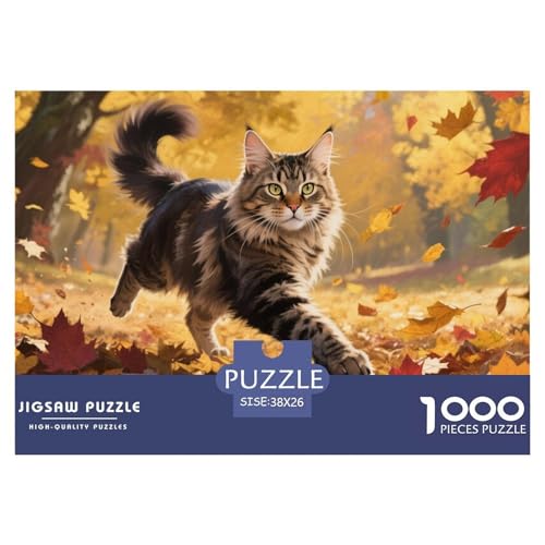 Maine Coon Puzzle 1000 Teile Schwer Puzzle Spielzeug Pädagogisches Spiel Impossible Herausforderung Spielzeug Für Erwachsene Und Kinder in Bewährter 38x26cm/1000pcs von CRKATXU