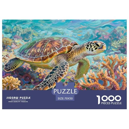 Meeresschildkröte Puzzle 1000 Teile Schwer Puzzle Spielzeug Lernspiel Impossible Herausforderungsspielzeug Für Erwachsene Und Kinder Ab 14 Jahren 70x50cm/1000pcs von CRKATXU