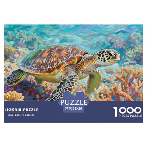 Meeresschildkröte Puzzles 1000 Teile Schwer Puzzle Spielzeug Pädagogisches Spiel Impossible Herausforderungsspielzeug Für Erwachsene Und Kinder Ab 14 Jahren 38x26cm/1000pcs von CRKATXU