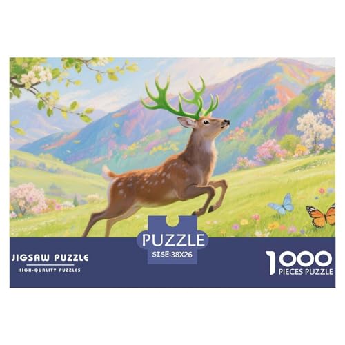 Milu Hirsch Puzzle 1000 Teile Schwer Puzzle Spielzeug Lernspiel Impossible Herausforderung Spielzeug Für Erwachsene Und Kinder in Bewährter 38x26cm/1000pcs von CRKATXU