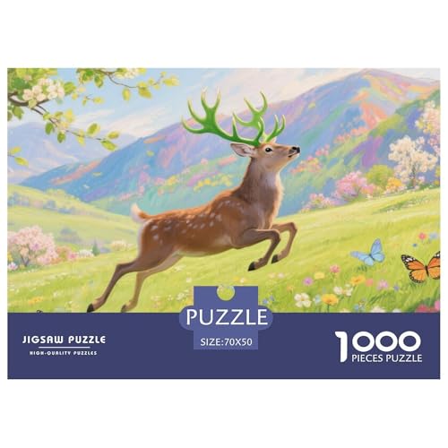 Milu Hirsch Puzzle 1000 Teile Schwer Puzzle Spielzeug Pädagogisches Spiel Impossible Herausforderung Spielzeug Für Erwachsene Und Kinder Ab 14 Jahren 70x50cm/1000pcs von CRKATXU