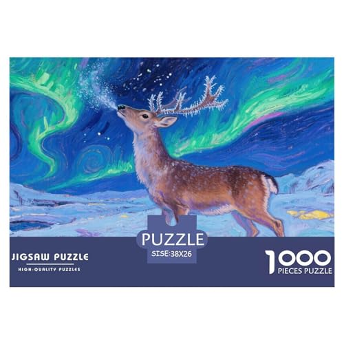 Milu Hirsch Puzzles 1000 Teile Schwer Puzzle Spielzeug Lernspiel Impossible Herausforderung Spielzeug Für Erwachsene Und Kinder Ab 14 Jahren 38x26cm/1000pcs von CRKATXU