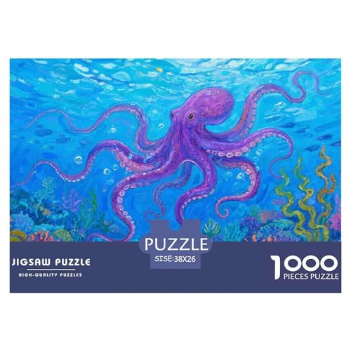 Octopus Puzzle 1000-teilige Schwer Puzzle Spielzeug Lernspiel Impossible Herausforderung Spielzeug Für Erwachsene Und Kinder Ab 14 Jahren 38x26cm/1000pcs von CRKATXU