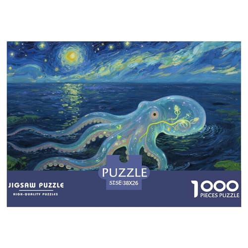 Octopus Puzzles 1000 Teile Schwer Puzzle Spielzeug Pädagogisches Spiel Impossible Herausforderung Spielzeug Für Erwachsene Und Kinder in Bewährter 38x26cm/1000pcs von CRKATXU