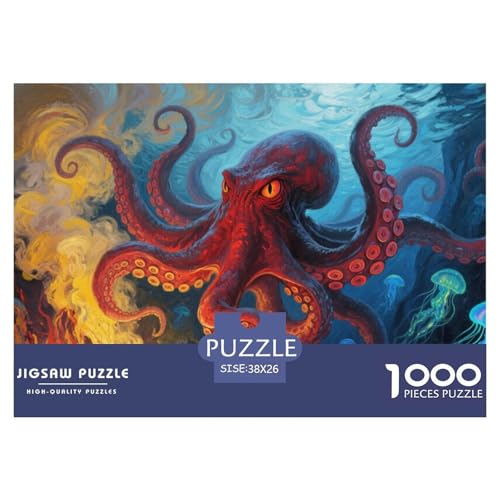 Octopus Puzzles 1000 Teile Schwer Puzzle Spielzeug Pädagogisches Spiel Impossible Herausforderungsspielzeug Für Erwachsene Und Kinder in Bewährter 38x26cm/1000pcs von CRKATXU