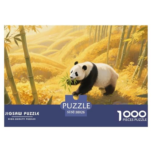 Panda Puzzle 1000 Teile Schwer Puzzle Spielzeug Lernspiel Impossible Herausforderung Spielzeug Für Erwachsene Kinder 38x26cm/1000pcs von CRKATXU