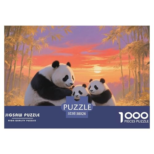 Panda Puzzle 1000-teilige Schwer Puzzle Spielzeug Pädagogisches Spiel Impossible Herausforderungsspielzeug Für Erwachsene Und Kinder Ab 14 Jahren 38x26cm/1000pcs von CRKATXU