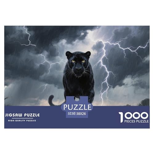 Panther Puzzle 1000-teilige Schwer Puzzle Spielzeug Lernspiel Impossible Herausforderungsspielzeug Für Erwachsene Und Kinder in Bewährter 38x26cm/1000pcs von CRKATXU
