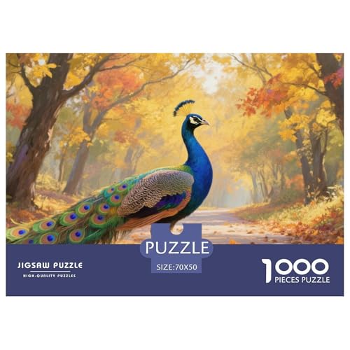 Pavo Real Puzzles 1000-teilige Schwer Puzzle Spielzeug Lernspiel Impossible Herausforderungsspielzeug Für Erwachsene Kinder 70x50cm/1000pcs von CRKATXU