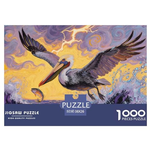 Pelikan Puzzle 1000-teilige Schwer Puzzle Spielzeug Lernspiel Impossible Herausforderungsspielzeug Für Erwachsene Kinder 38x26cm/1000pcs von CRKATXU
