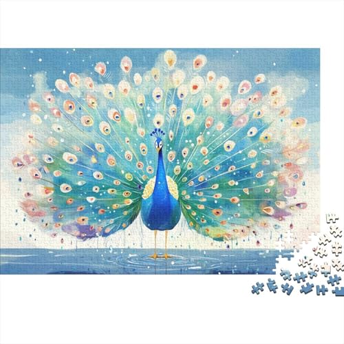 Pfauen Puzzles 1000 Teile Schwer Puzzle Spielzeug Lernspiel Impossible Herausforderungsspielzeug Für Erwachsene Und Kinder in Bewährter 1000pcs (75x50cm) von CRKATXU