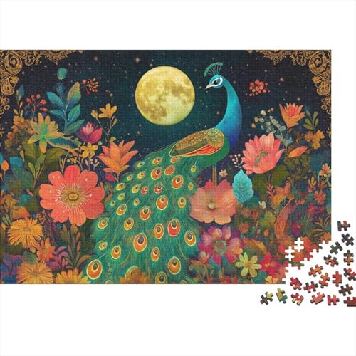 Pfauen Puzzles 1000 Teile Schwer Puzzle Spielzeug Pädagogisches Spiel Impossible Herausforderung Spielzeug Für Erwachsene Und Kinder Ab 12 Jahren 1000pcs (75x50cm) von CRKATXU