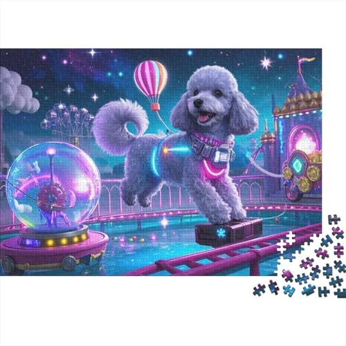 Poodle Puzzles 1000 Teile Schwer Puzzle Spielzeug Lernspiel Impossible Herausforderungsspielzeug Für Erwachsene Und Kinder in Bewährter 1000pcs (75x50cm) von CRKATXU